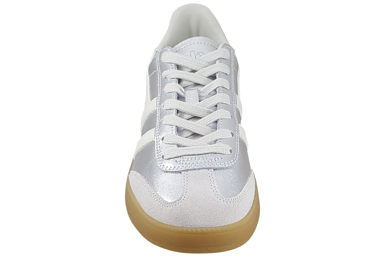 Gola Viper Metallic CLB783 Silver/Off White/Gum Womens Fashion Trainers