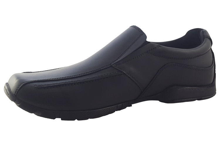 Hush Puppies Bespoke Slip Black Boys School Shoes