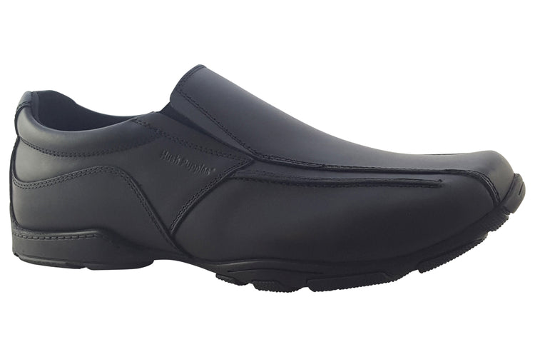 Hush Puppies Bespoke Slip Black Boys School Shoes