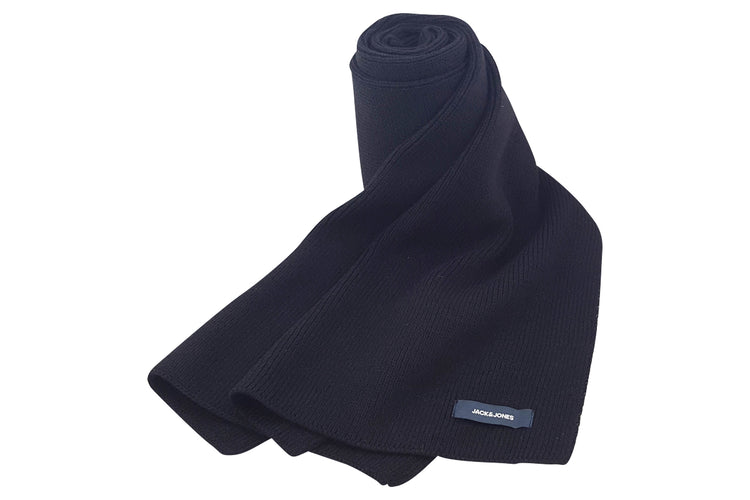 Jack Jones DNA Knit Scarf 12098582 Black Mens Accessories