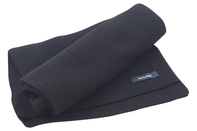 Jack Jones DNA Knit Scarf 12098582 Black Mens Accessories