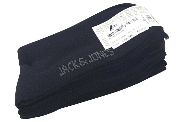 Jack Jones Jens Sock 5 Pack 12113085 Black Mens Accessories