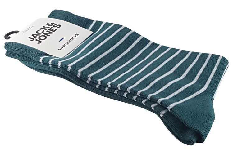 Jack Jones Kay Stripe Sock 12240423 Aventurine Mens Accessories