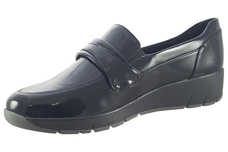 Jana Softline Penelope 24666-43 Black Patent Womens Shoes