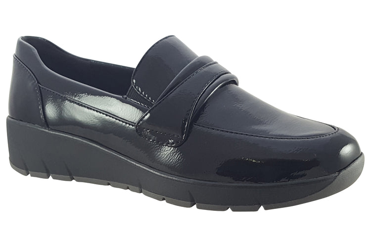 Jana Softline Penelope 24666-43 Black Patent Womens Shoes