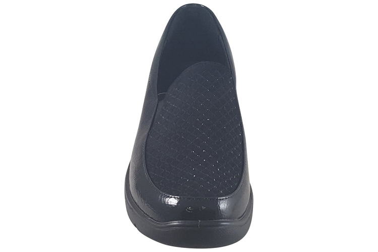 Jo & Joe Josie Black Crinkle Pat Womens Shoes