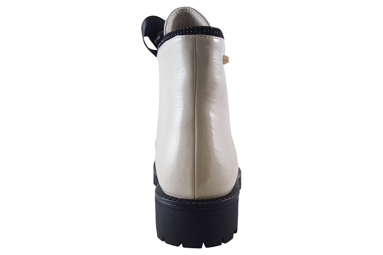 Kate Appleby Bedale Putty Patent Womens Boots