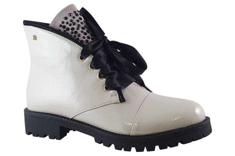Kate Appleby Bedale Putty Patent Womens Boots