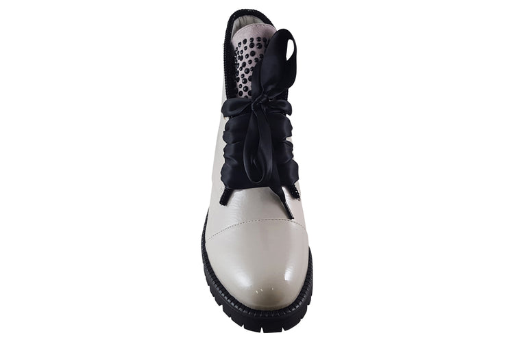 Kate Appleby Bedale Putty Patent Womens Boots