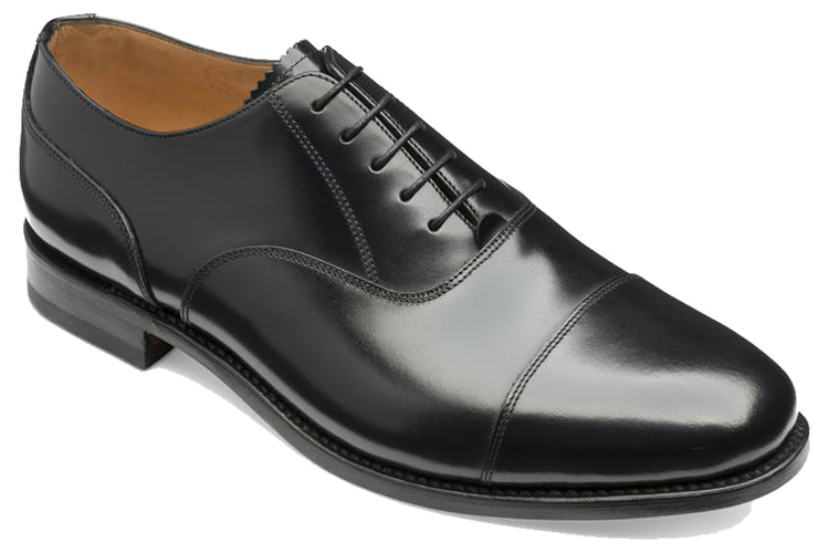 Loake Oxford Cap 200B Black Mens Handcrafted Shoes