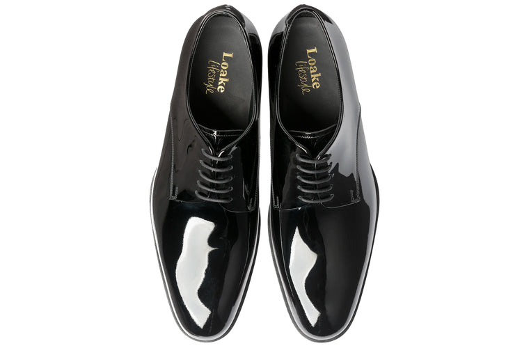 Loake Bow Black Patent Mens Handcrafted Wedding Shoes