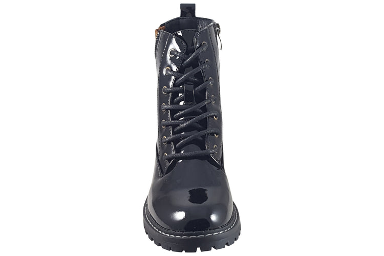 Lunar Nevada GLW006 Black Patent Womens Boots