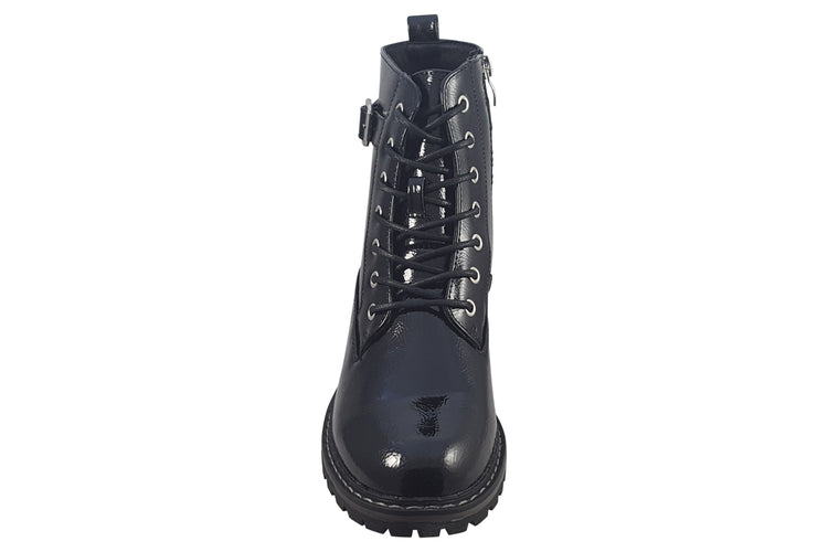 Lunar Parlour GLW030 Black Pat Womens Boots