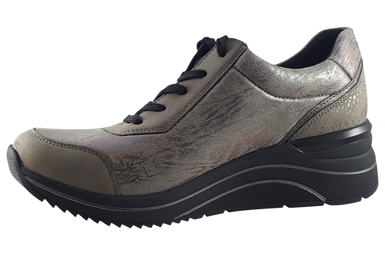 Remonte Softy D0T01 Grey Metallic Womens Fashion Trainers