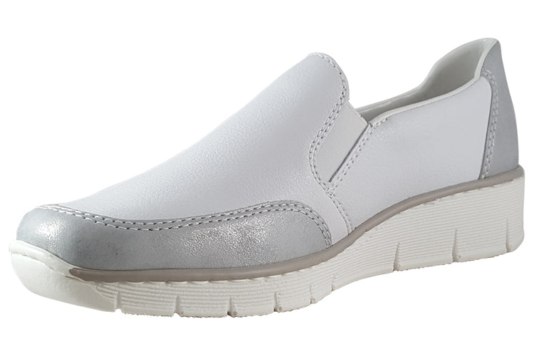 Rieker Amelia 53796-80 White Womens Shoes