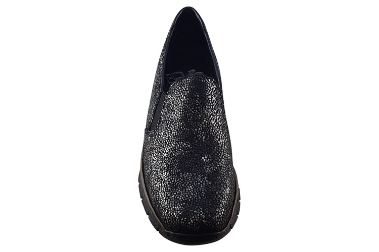 Rieker Amethyst 53766 Black Met Womens Shoes
