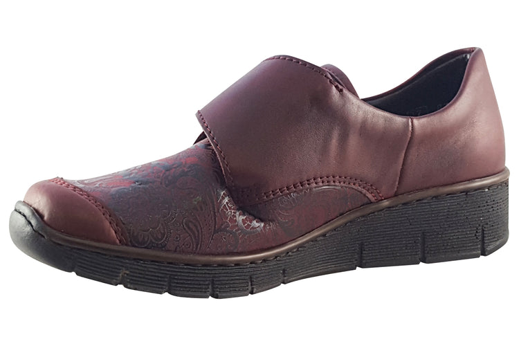 Rieker Ariel 537C0 Vino Womens Shoes