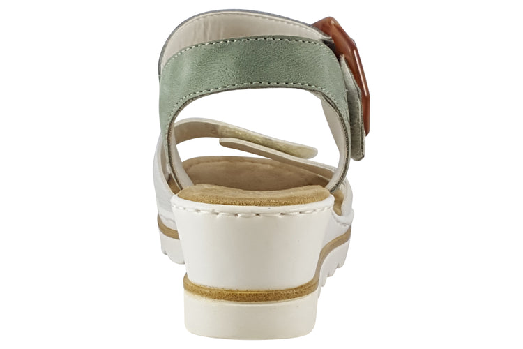 Rieker Bella 67476 Mint/White Womens Sandals