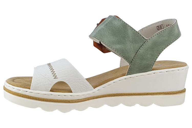 Rieker Bella 67476 Mint/White Womens Sandals