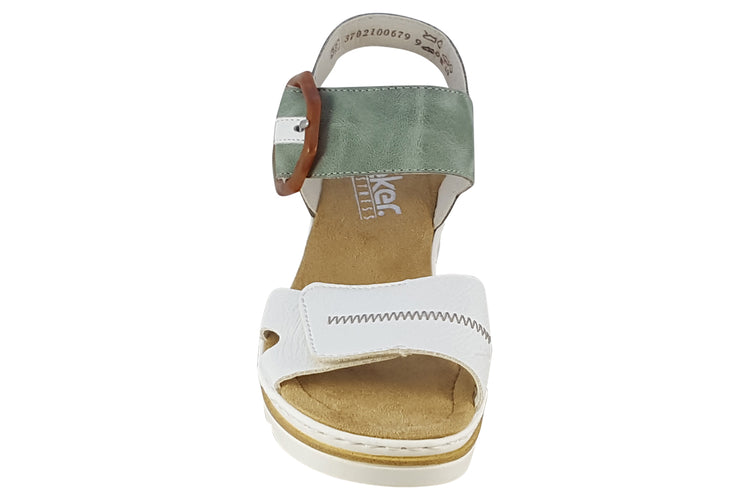 Rieker Bella 67476 Mint/White Womens Sandals