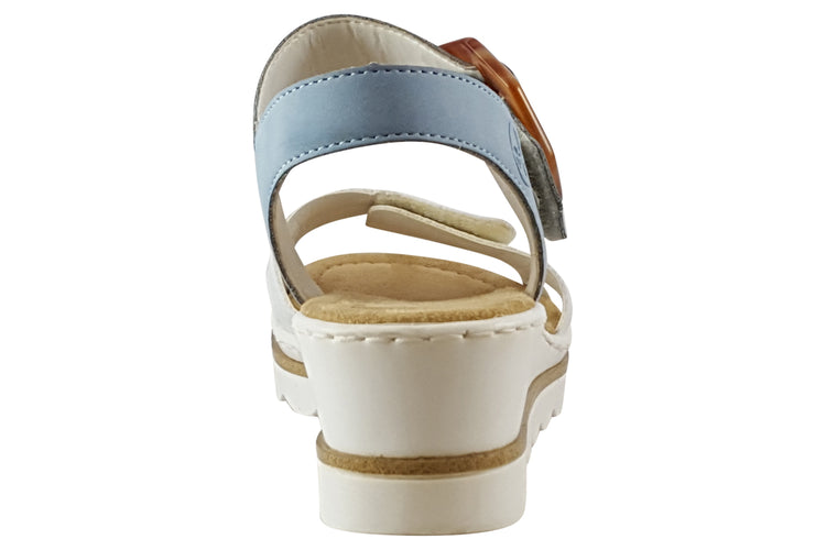 Rieker Bella 67476 Sky/White Womens Sandals