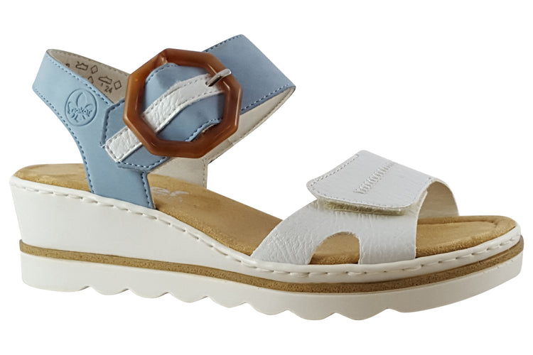 Rieker Bella 67476 Sky/White Womens Sandals