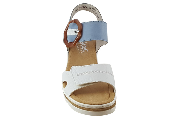 Rieker Bella 67476 Sky/White Womens Sandals