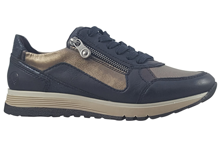 Rieker Bishop 49002-14 Navy Multi Womens Fashion Trainers