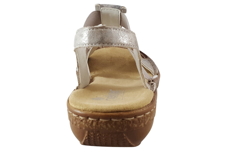 Rieker Cantara 62850 Rose Metallic  Womens Sandals