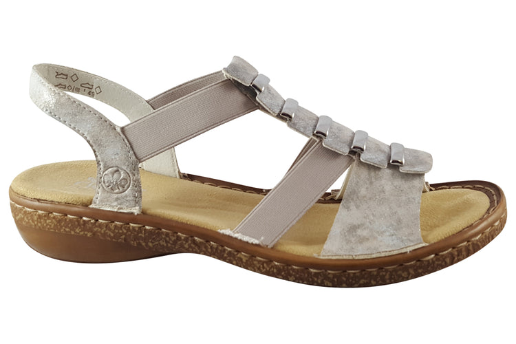 Rieker Cantara 62850 Rose Metallic  Womens Sandals