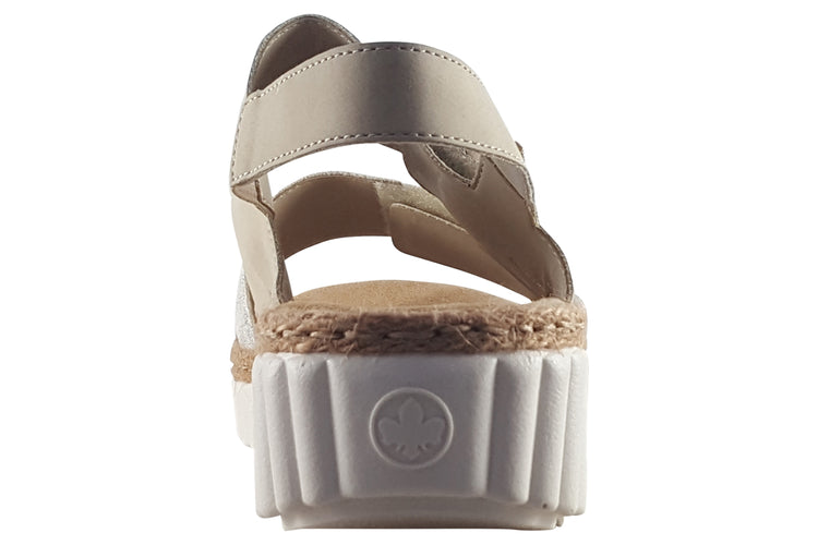 Rieker Irene 69260 Beige/Gold Womens Sandals