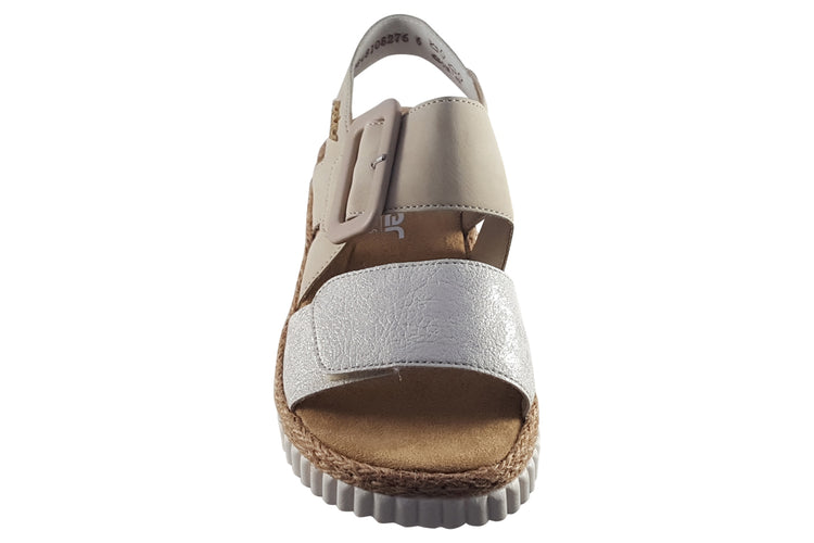 Rieker Irene 69260 Beige/Gold Womens Sandals