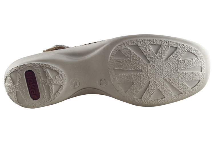 Rieker Janelle 413G4 Beige Metallic Womens Shoes