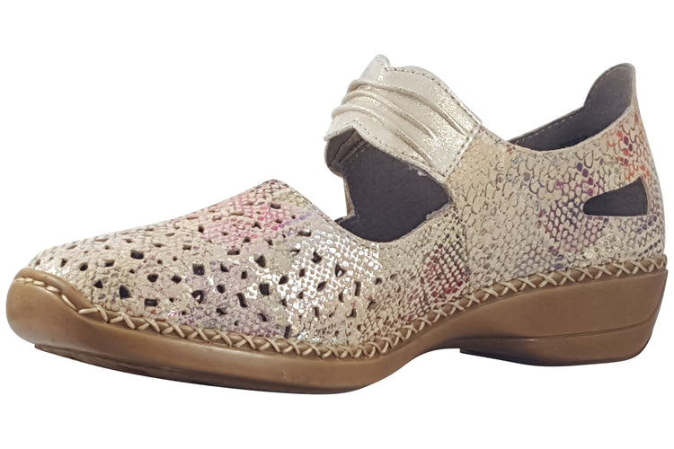 Rieker Katie-Anne 41399-92 Beige Multi Womens Shoes