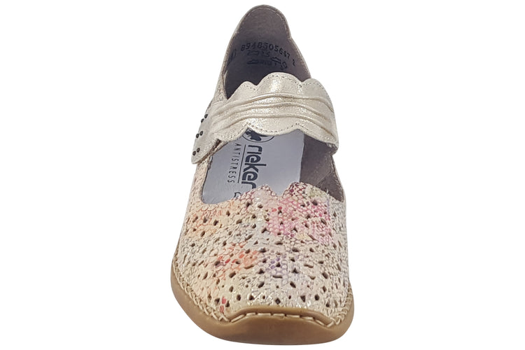 Rieker Katie-Anne 41399-92 Beige Multi Womens Shoes