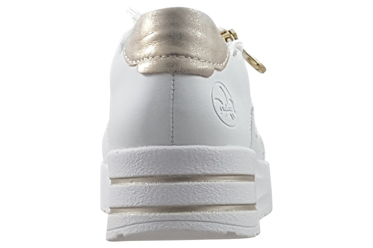 Rieker Maggie N8100-80 White Womens Fashion Trainers