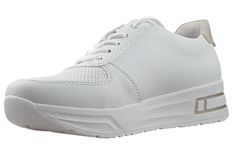 Rieker Maggie N8100-80 White Womens Fashion Trainers