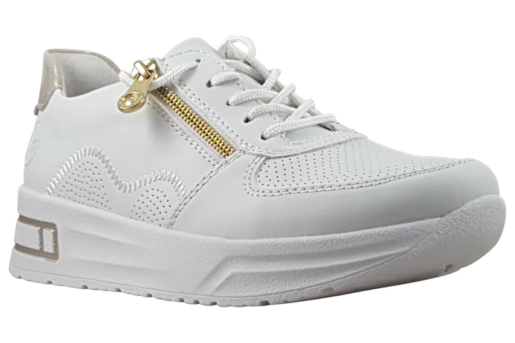 Rieker Maggie N8100-80 White Womens Fashion Trainers