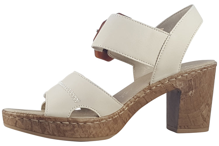 Rieker Mel 66876-60 Off White Womens Sandals