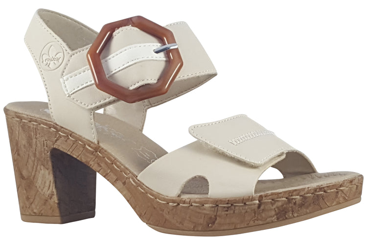 Rieker Mel 66876-60 Off White Womens Sandals