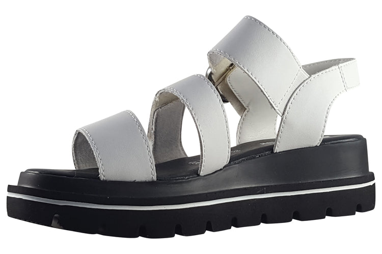 Rieker Moth W1650 White Womens Sandals