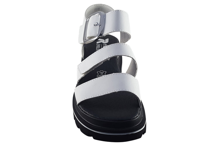 Rieker Moth W1650 White Womens Sandals