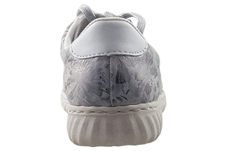 Rieker Pamela N0900-90 Silver/White Womens Fashion Trainers