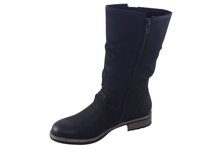 Rieker Pipe 98860 Black Womens Boots