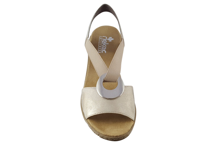Rieker Pom 624H6 Beige Womens Sandals