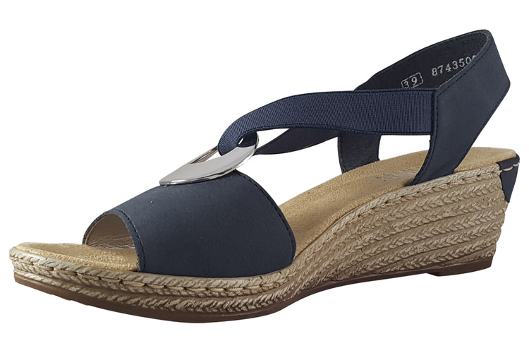 Rieker Pom 624H6 Navy Womens Sandals