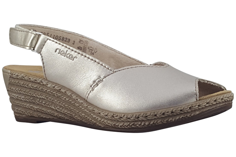 Rieker Pommy 62462-90 Gold Womens Sandals