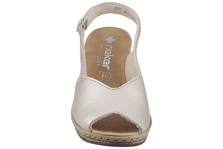 Rieker Pommy 62462-90 Gold Womens Sandals