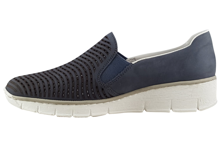 Rieker Slip 53792 Navy Womens Shoes