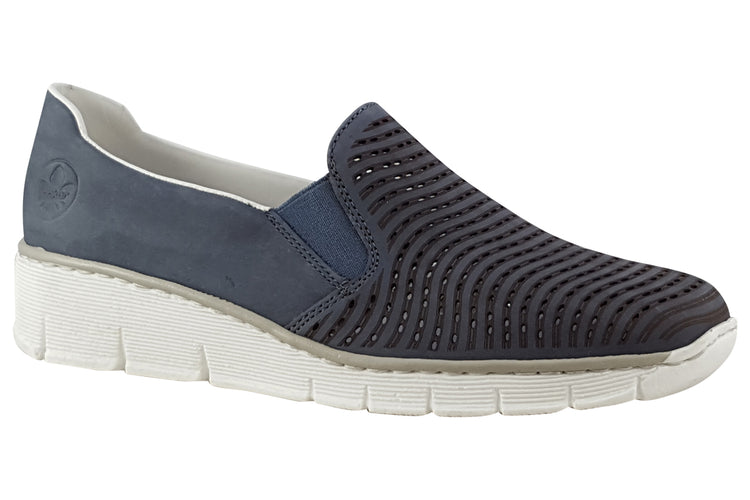 Rieker Slip 53792 Navy Womens Shoes